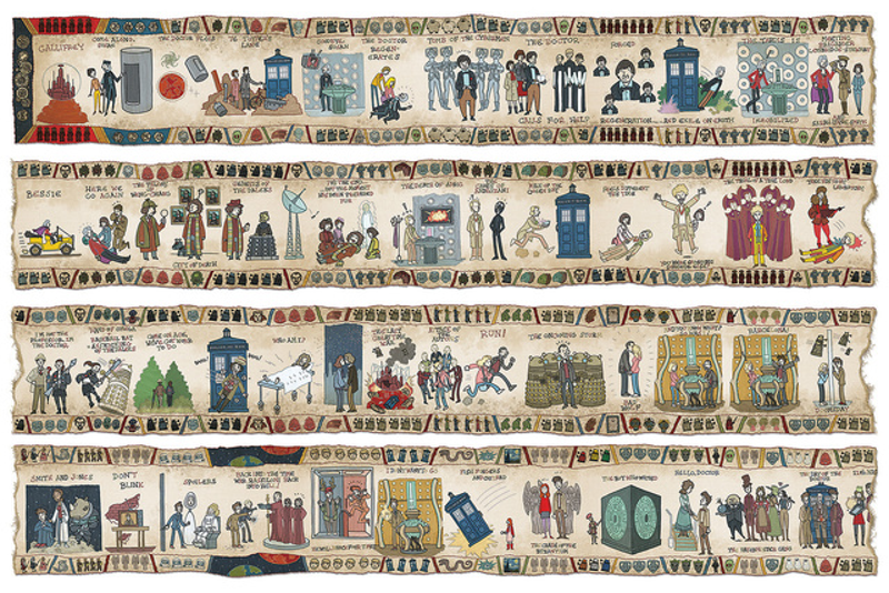Illustration for article titled What if the Bayeux Tapestry told the history of Doctor Who?